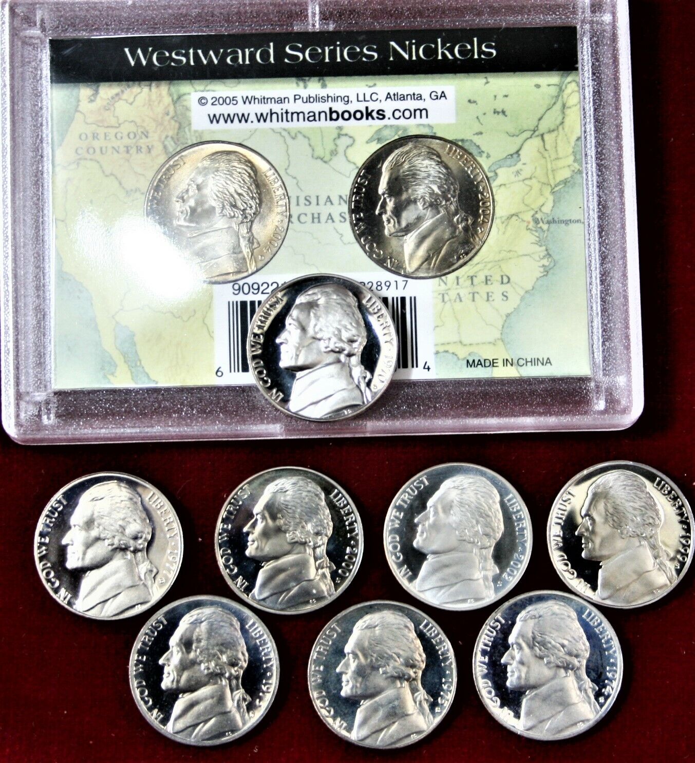 BU++ JEFFERSON NICKELS 1970-2004 10 COIN LOT! Без бренда