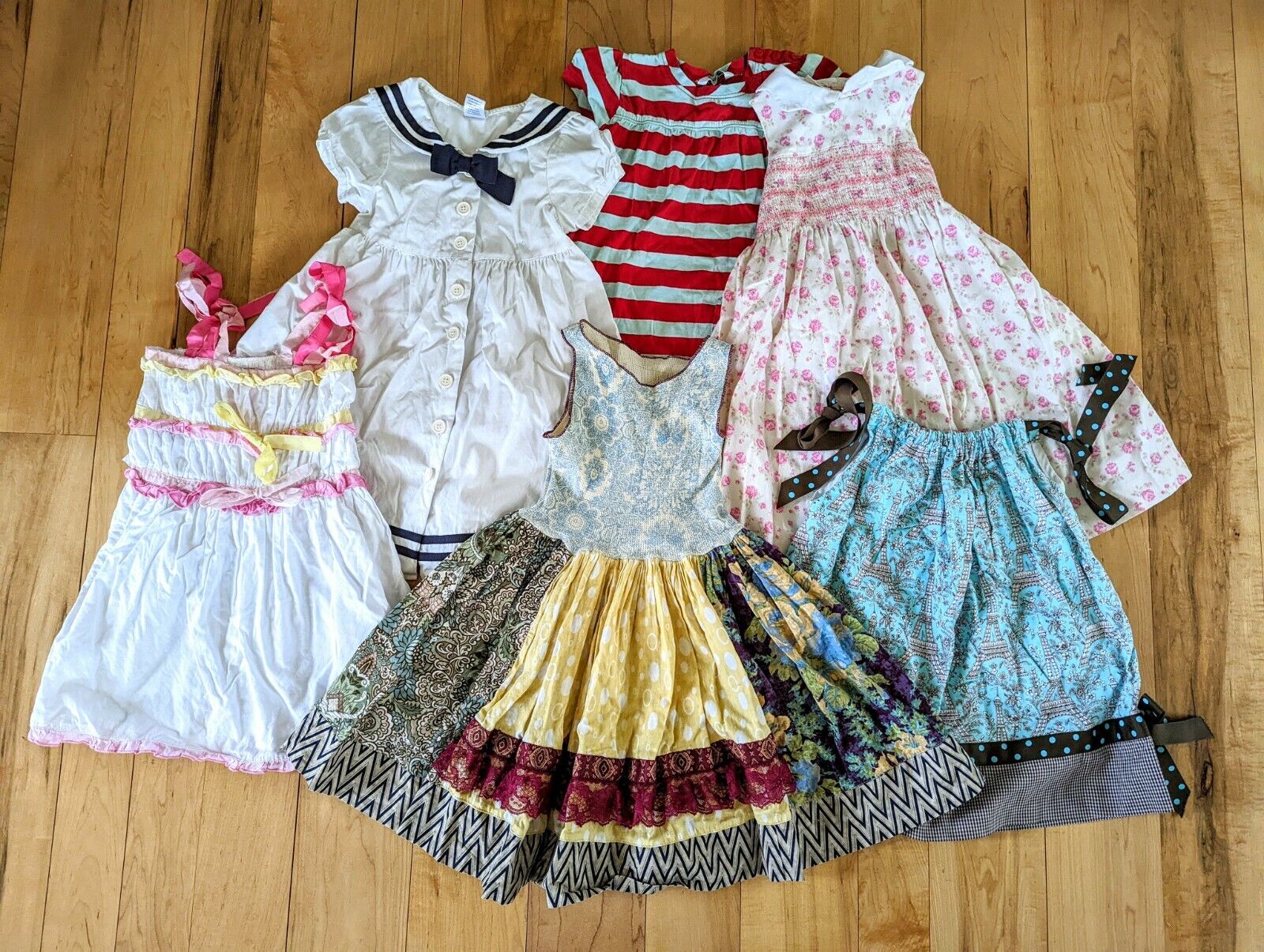 6 Pc Girls Easter Summer Spring Dresses Clothing Size 4T H&M Matilda Jane TCP H&M