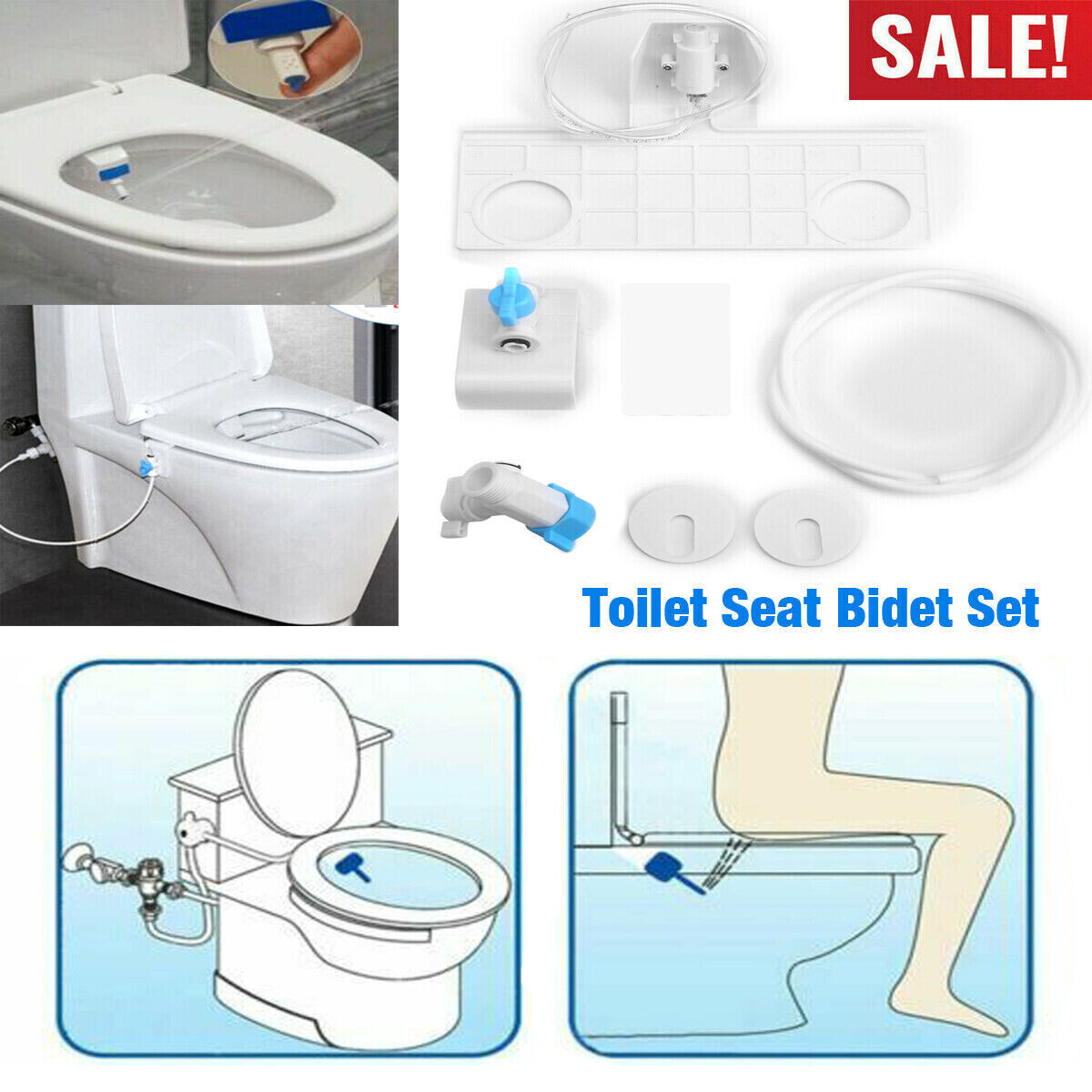 Bidet Toilet Seat Attachment Fresh Water Clean Spray Mechanical Non-Electric New LEPO Fresh Water Spray Toilet