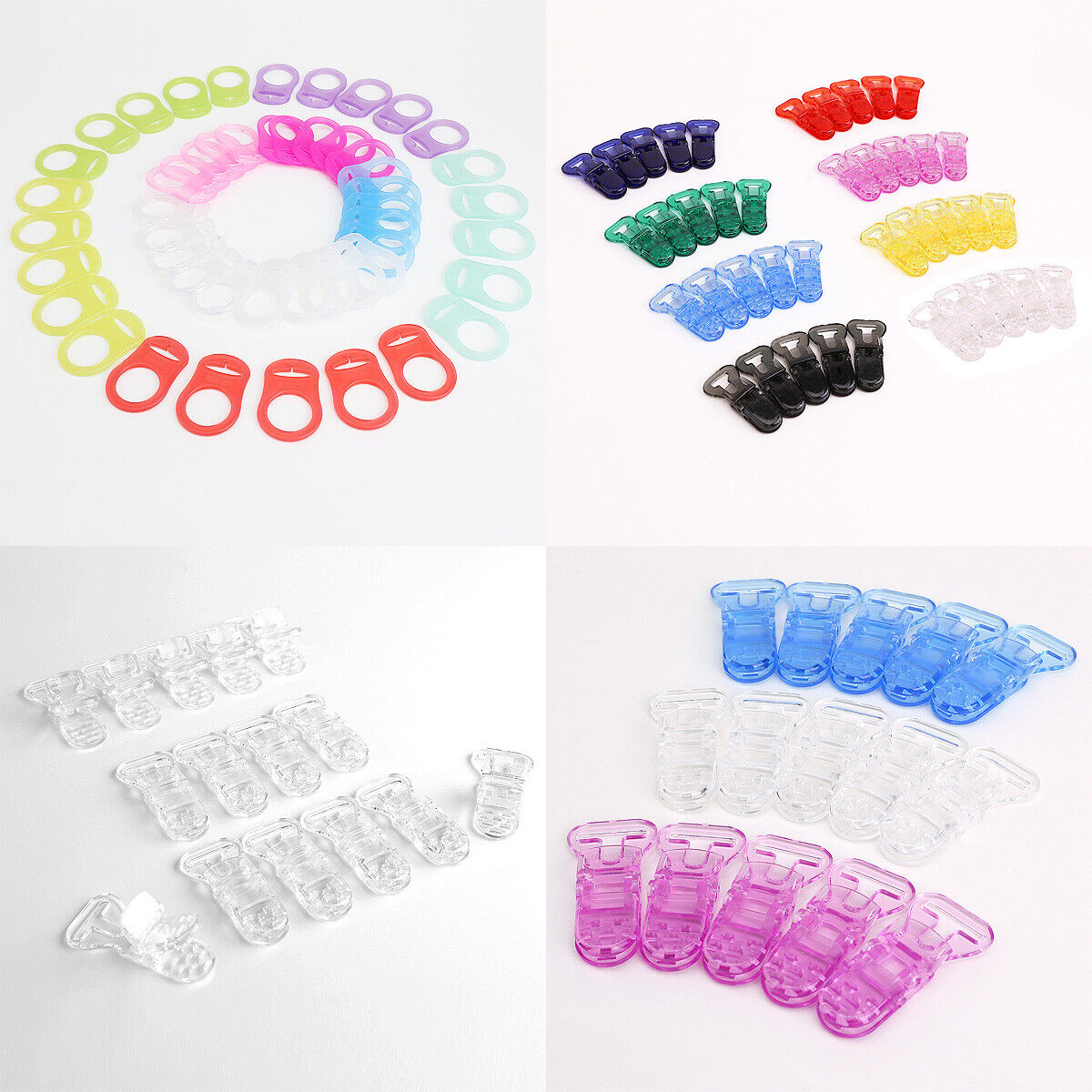 30-50pcs Silicone Suspender Soother Pacifier Holder Dummy Clips Adapter For Baby Unbranded Does Not Apply