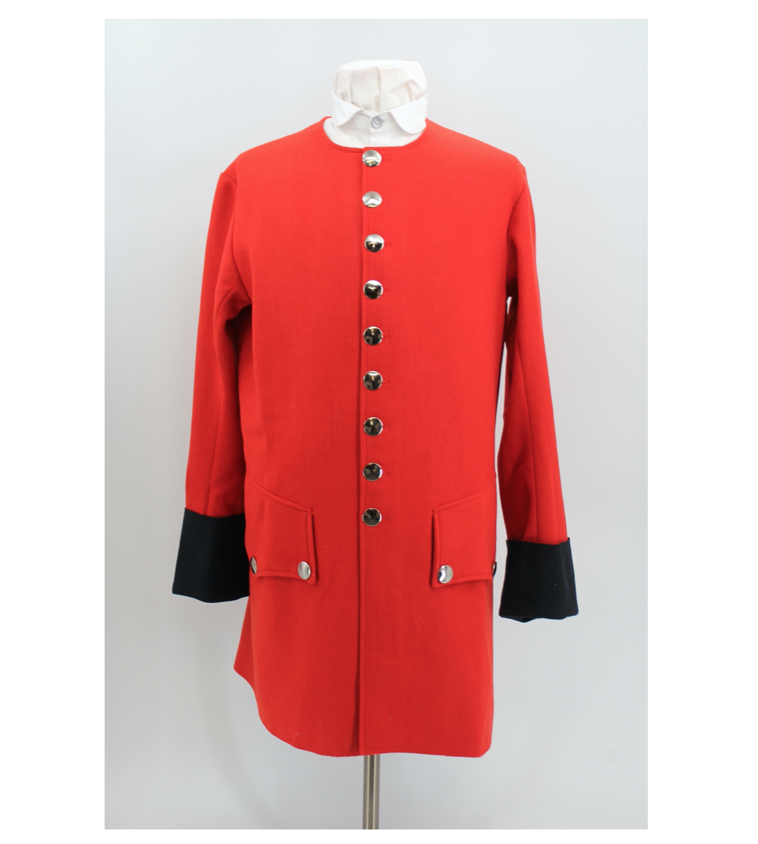 Red Wool Sleeved Waistcoat with Blue Cuffs - 1754 Virginia Regiment - Size 46 Без бренда