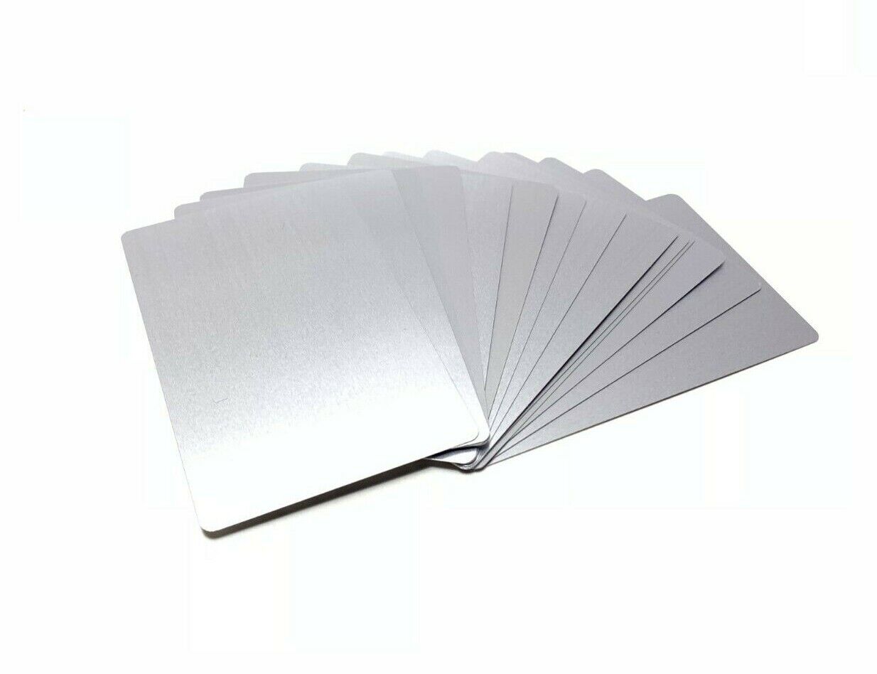 100 Silver Anodized Aluminum Business Card Blanks Laser Engraving Metal Sheet Malayan Products Does Not Apply