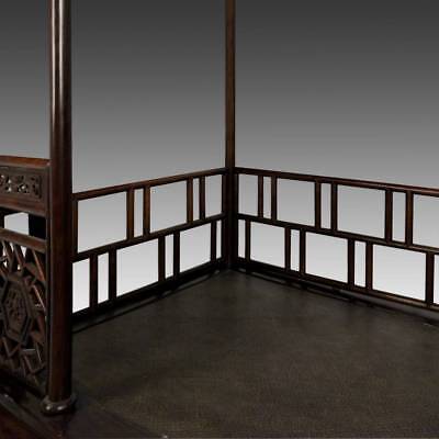 RARE ANTIQUE CHINESE CANOPY BED CARVED HARDWOOD FURNITURE CHINA 19TH C.  Без бренда - фотография #4