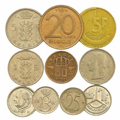 10 DIFFERENT BELGIUM COINS. FRANCS, CENTIMES. OLD COLLECTIBLE MONEY 1948-2001 Hobby of Kings - фотография #4