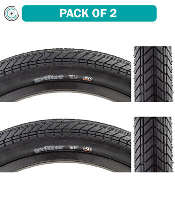 Pack of 2 Maxxis Grifter 20x2.1 Clincher Fold TPI 110 Blk/Blk Reflective BMX Maxxis TB00357200