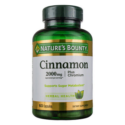 2 Pack Nature's Bounty Herbal Health Cinnamon + Chromium Capsules, 2000 mg, 6... Nature's Bounty Does Not Apply
