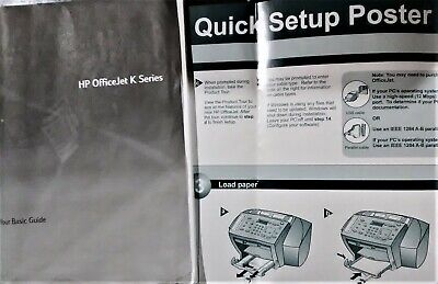 HP OfficeJet K Series~Basic Guide Manual & Quick setup poster~Hewlett Packard  HP