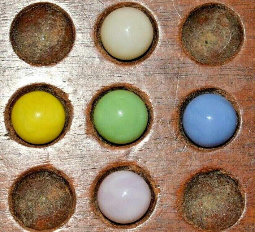 Hand Selected 5 Moonies Opaque Colors Marbles sizes 9/16" Inch's Mint  German Does Not Apply