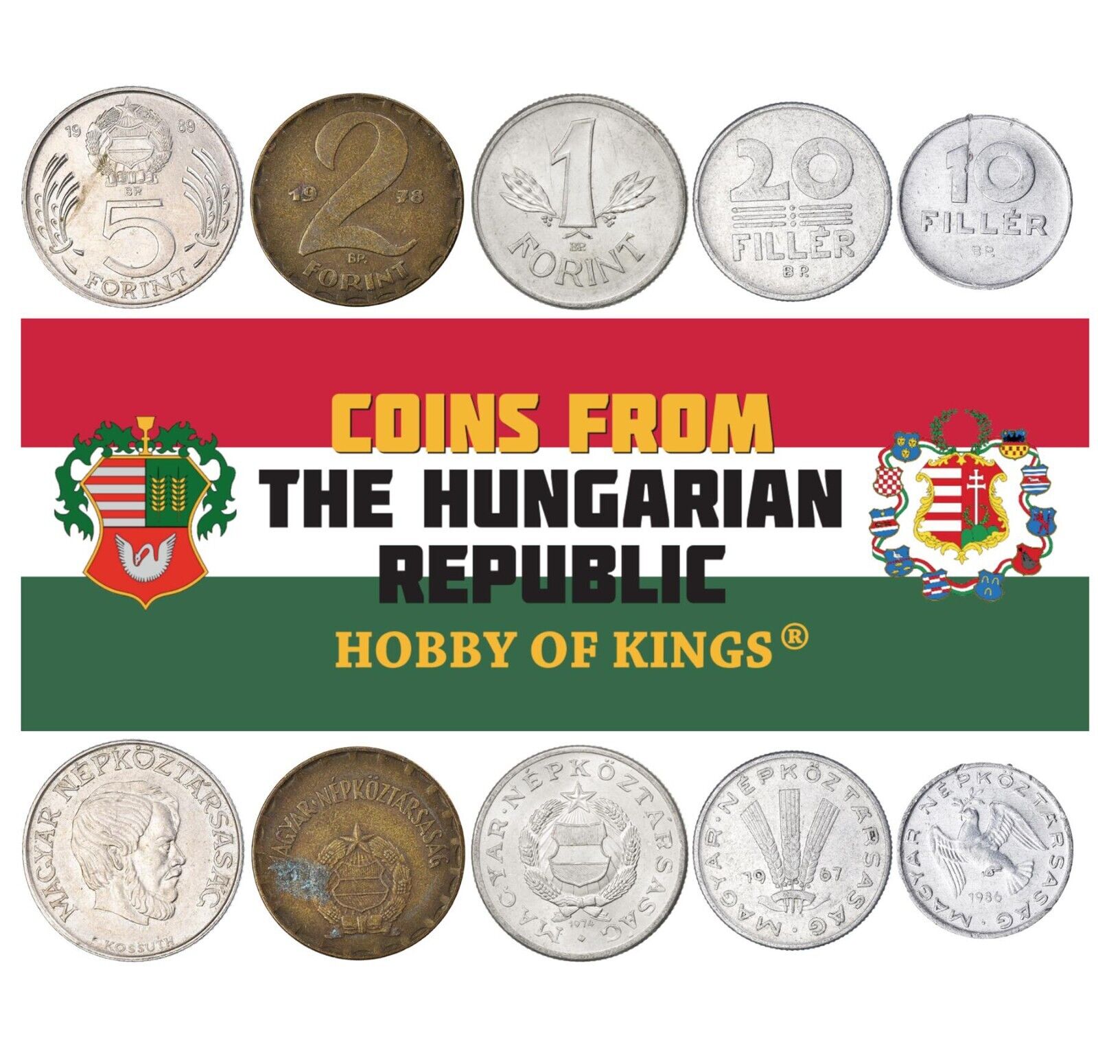 5 Hunngarian Coins | Mixed Forints Fillers | Hungary | Magyar | Nepkoztarsasg Без бренда