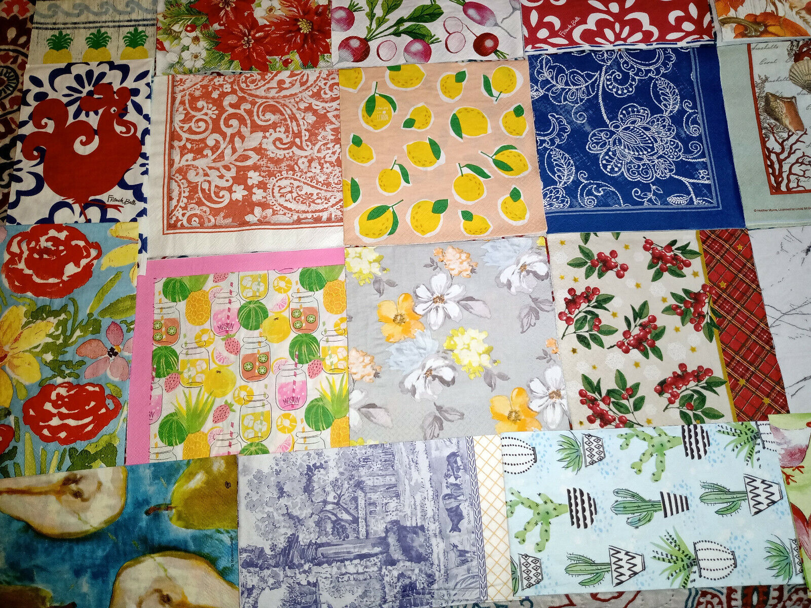 38 FLORAL & NATURE ALL OVER PATTERNS ~ LOT SET MIXED Paper Napkins ~ Decoupage Без бренда - фотография #4