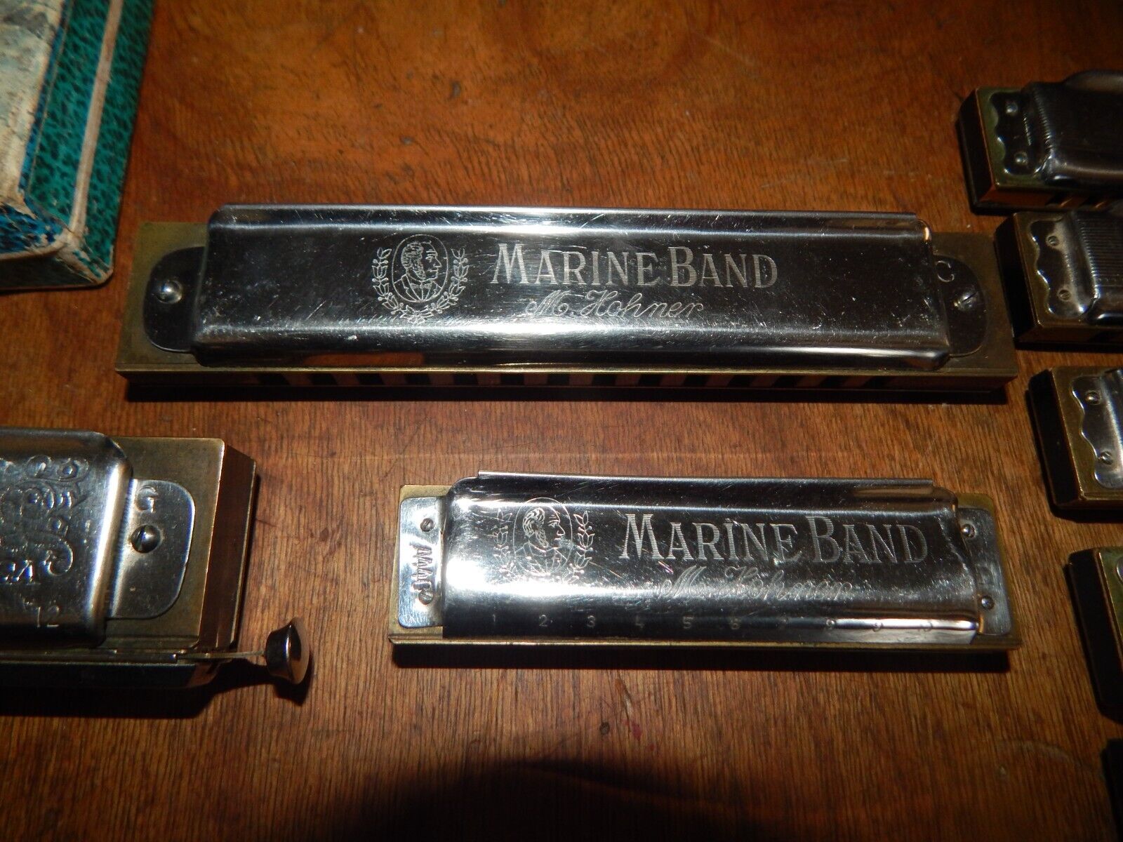 Vintage M. Hohner Super Chromonica, Marine Band, Blues Harp, Echo Box, Lot  HOHNER - фотография #3