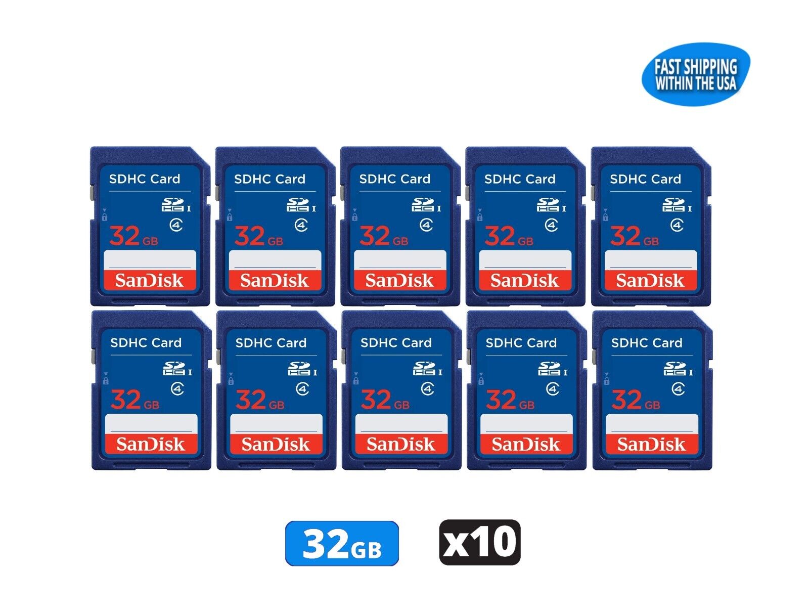 32GB Sandisk SD Memory cards  Digital Cameras/Trail Camera/Computers (10 pack) SanDisk does not apply