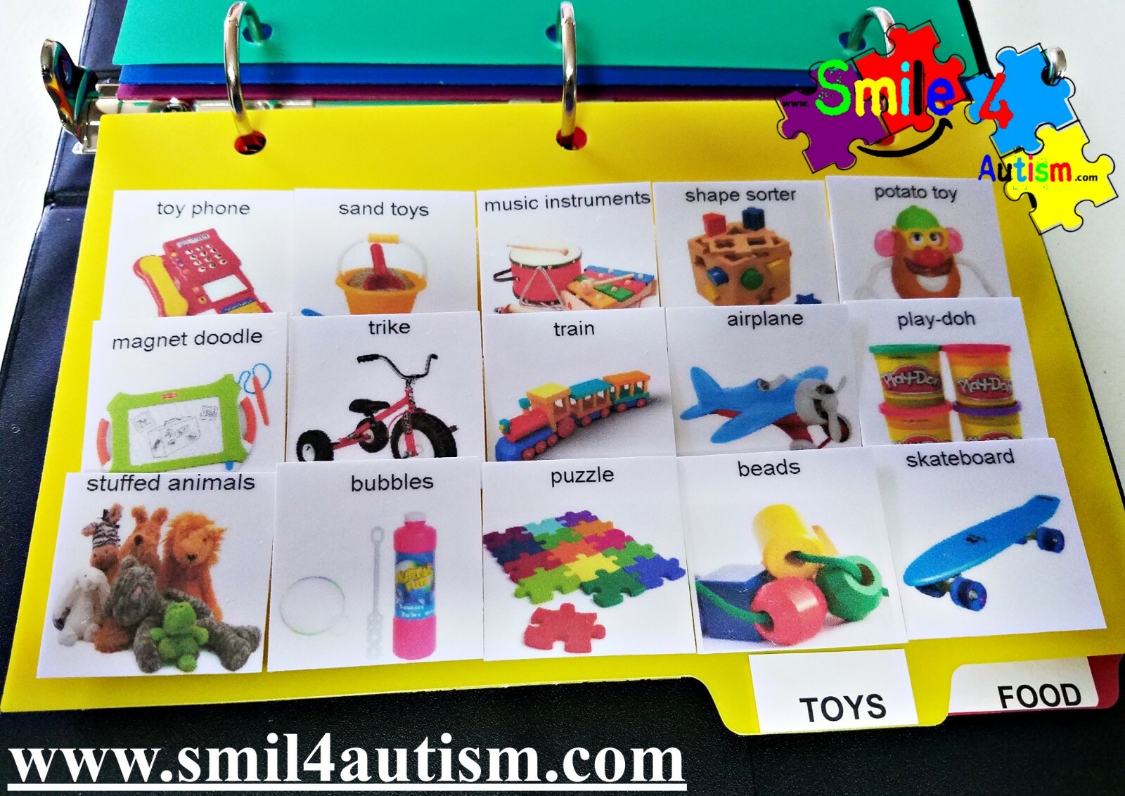 ORIGINAL SCHOOL PECS PICTURE EXCHANGE COMMUNICATION BOOK AUTISM SPEECH THERAPY Smile4Autism Communication Photo Book - фотография #3