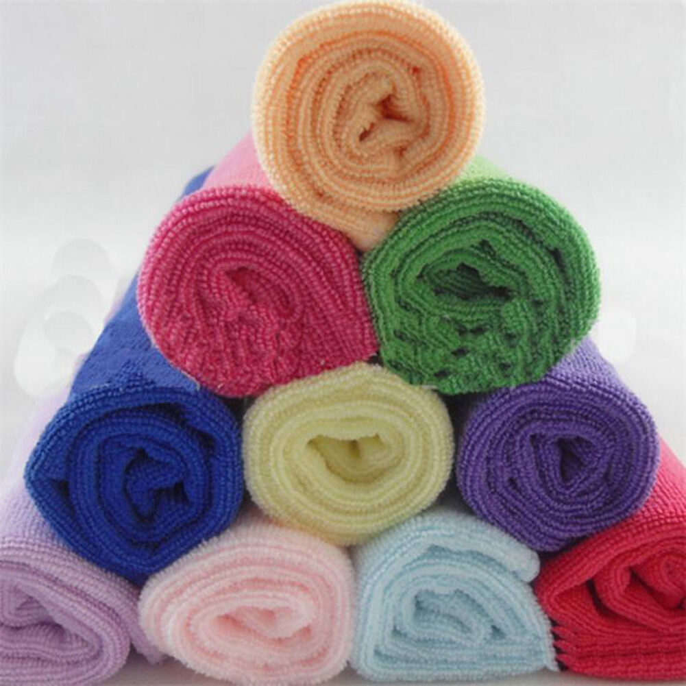 10pcs Soothing Microfiber Face Towel Cleaning Wash Cloth Hand Square Towel Unbranded Does Not Apply - фотография #5