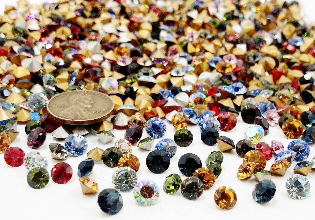 50 Vintage Swarovski Crystal 5mm. To 6mm. Rhinestones - Jewelry Repair J55 Swarovski - фотография #3