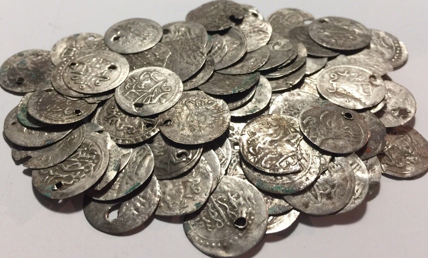 Lot 5 original Islamic silver para coins/Ottoman Empire Abdul Hamid Selim Mahmud Без бренда - фотография #7