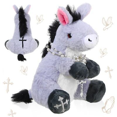Donkey Religious Stuffed Animal Toy Baptism Gifts Christening 7.48 Inch Jesus Foilswirl