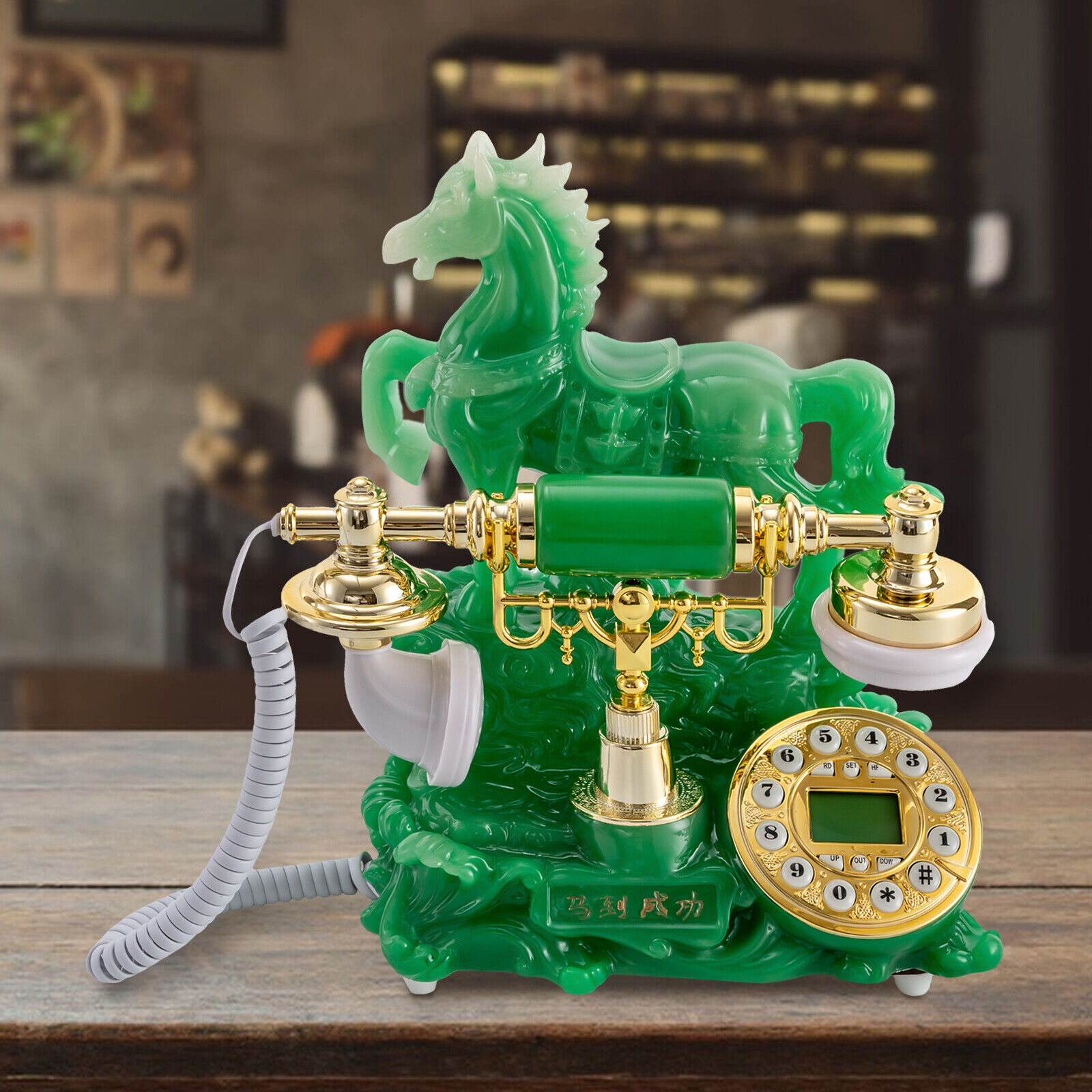 Retro Horse Design Telephone Dial Corded Phone Exquisite Workmanship Green NEW Unbranded Does not apply - фотография #14