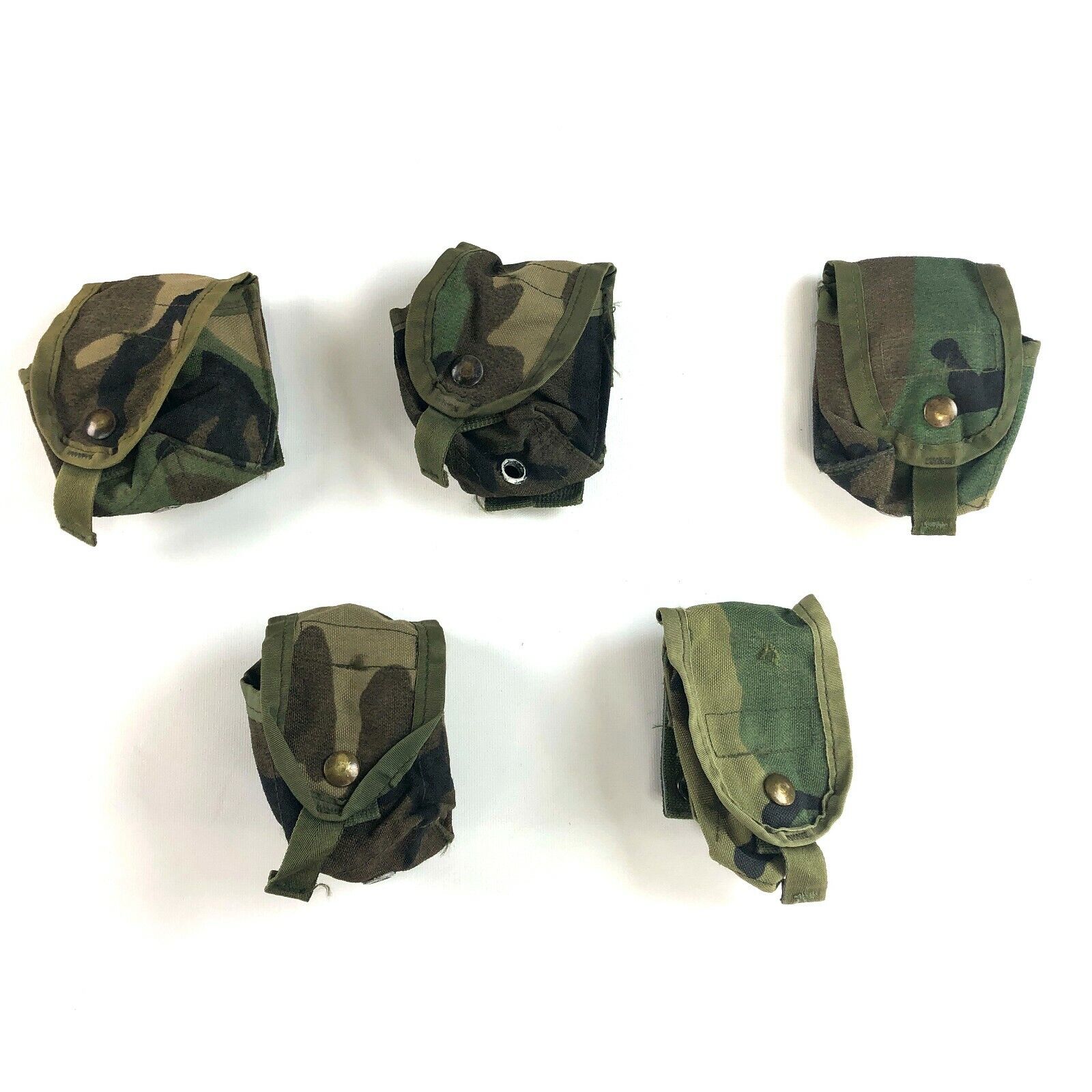 5 Woodland Hand Grenade Pouch, Army BDU Camo Military MOLLE USGI Pouches DEFECT USGI, Army Issue 4454