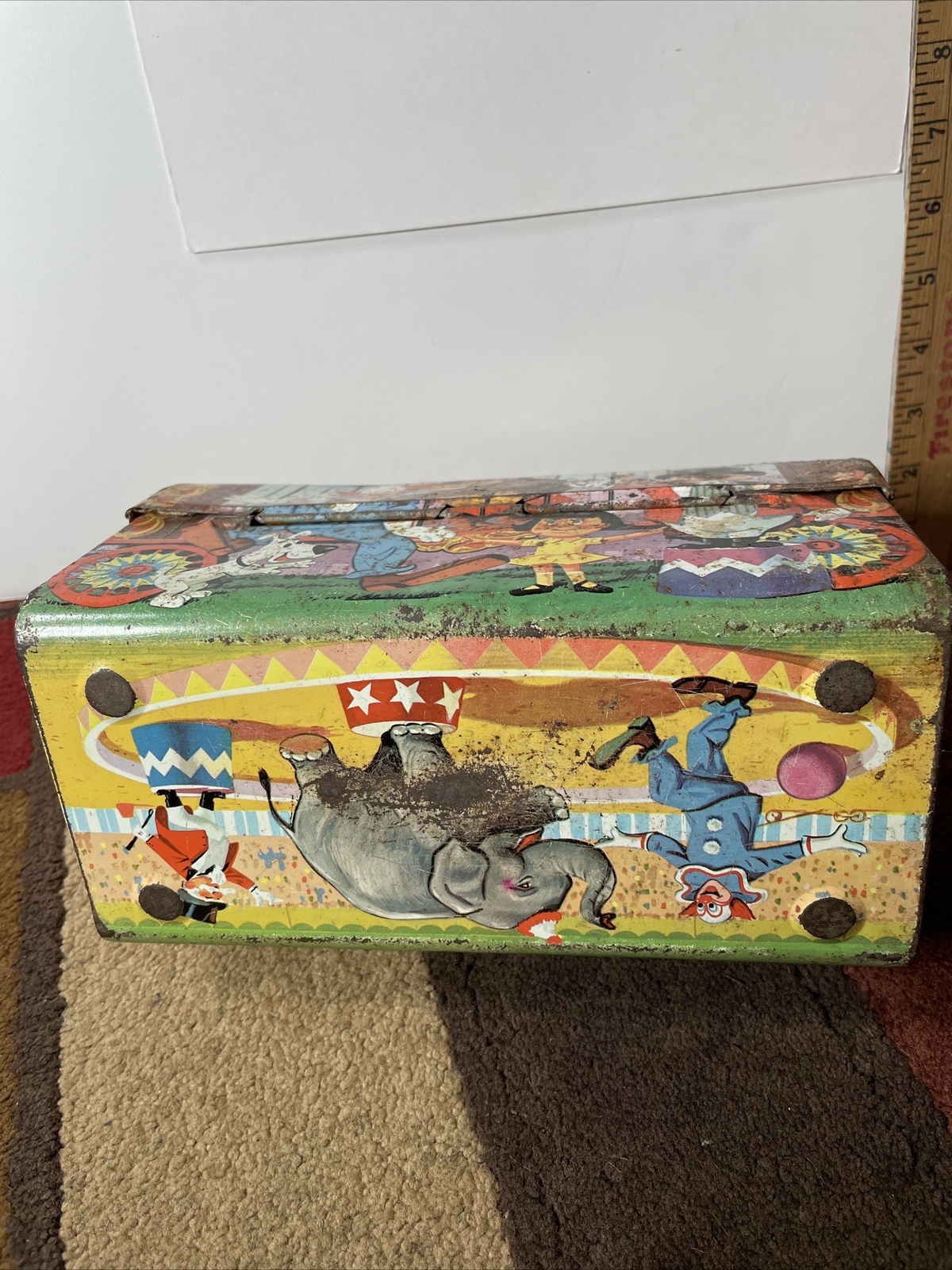 Bozo The Clown Metal Vintage Lunchbox 1963 Aladdin Industries No Thermos ALADDIN - фотография #5