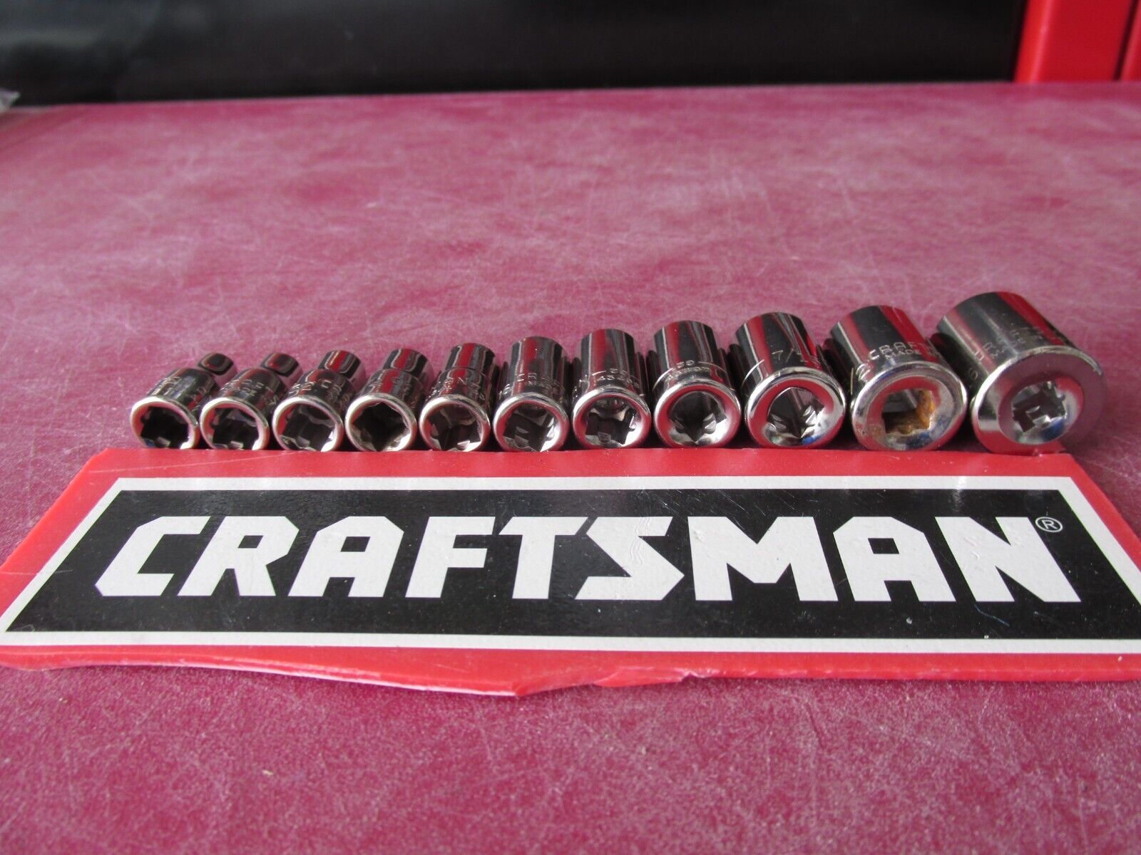 CRAFTSMAN USA ~1/4" Drive SAE Socket Set ~ 6 PT ~ Sizes 5/32" Thru 9/16" ~ 11PCS Craftsman - фотография #7
