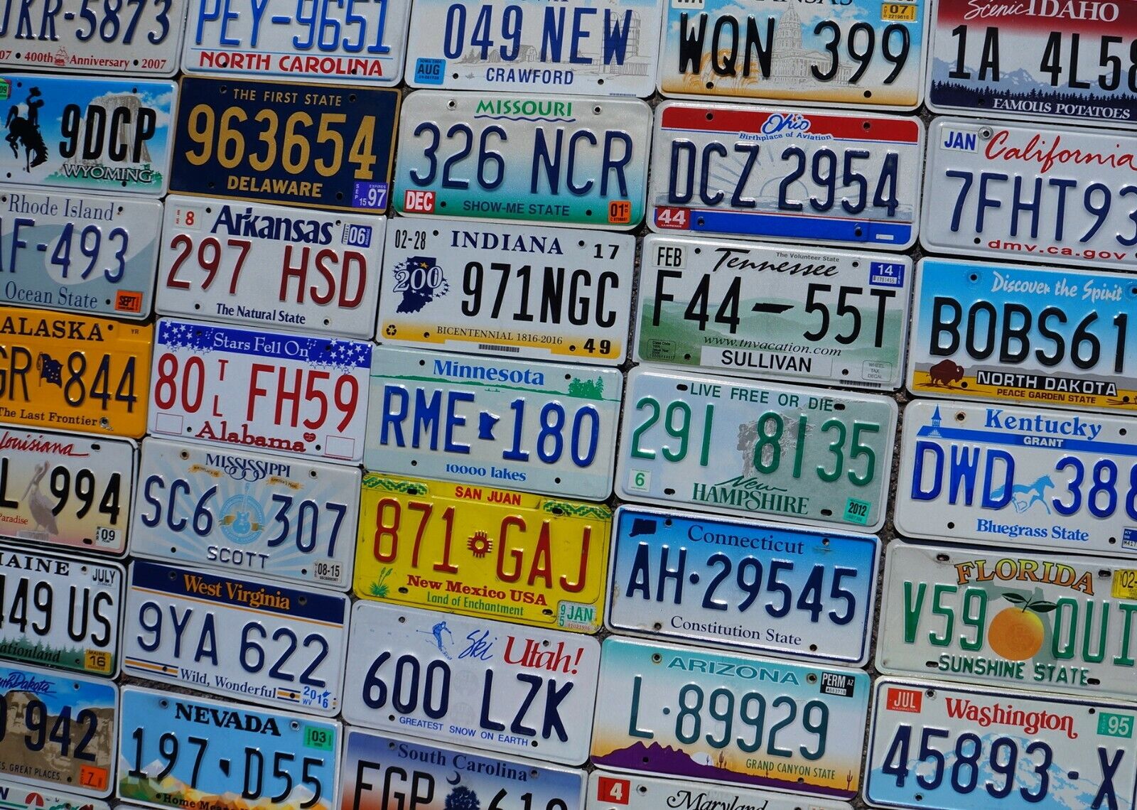 COMPLETE SET    ALL 50 STATES USA LICENSE PLATES LOT of Good License Plate Tags Без бренда - фотография #5