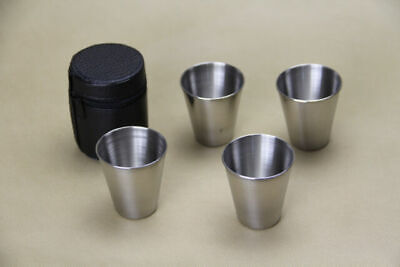 1 Oz Stainless Steel Shot Glass with Leather Case - 2 Sets  Case - фотография #3