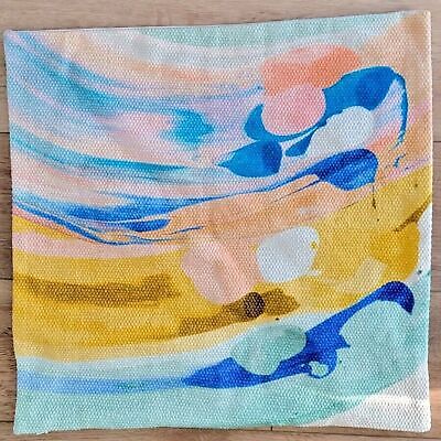 West Elm Textured Multicolored Sunset Cotton Pillow Cover 20”x20” Multi NWOT west elm - фотография #4