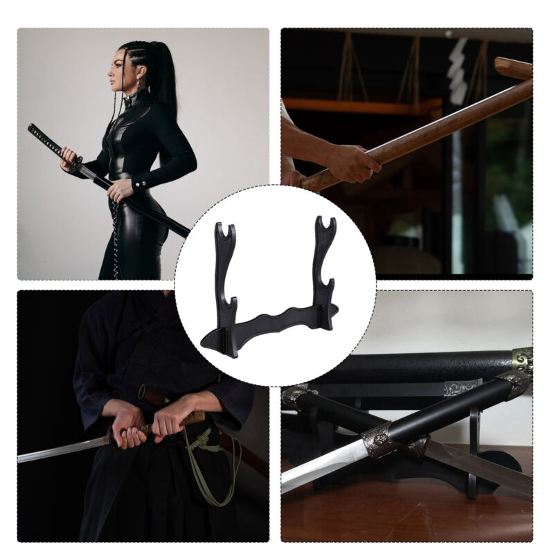 Sword Stand Katana Display Stand Sword Holder Black 2-Tier Display Holder Без бренда - фотография #4