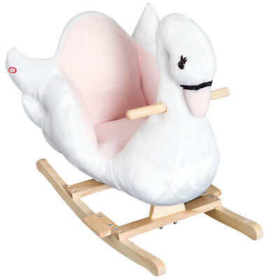 Qaba Plush Kids Ride On Toy Rocking Horse Swan Style Animal Rocker Seat Gift Qaba US330-0800141 - фотография #4