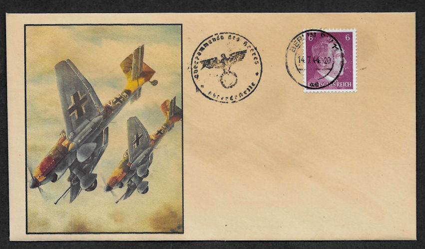 Luftwaffe Collector's Envelope with genuine 1941 Hitler Postage Stamp *599OP Без бренда