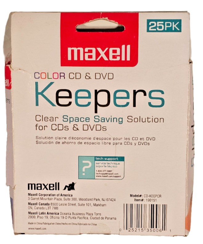 Maxell CD/DVD Keeper Sleeves - Color (25 Pack) - Model CD-KEEPCR 190151 Maxell 190151 - фотография #2