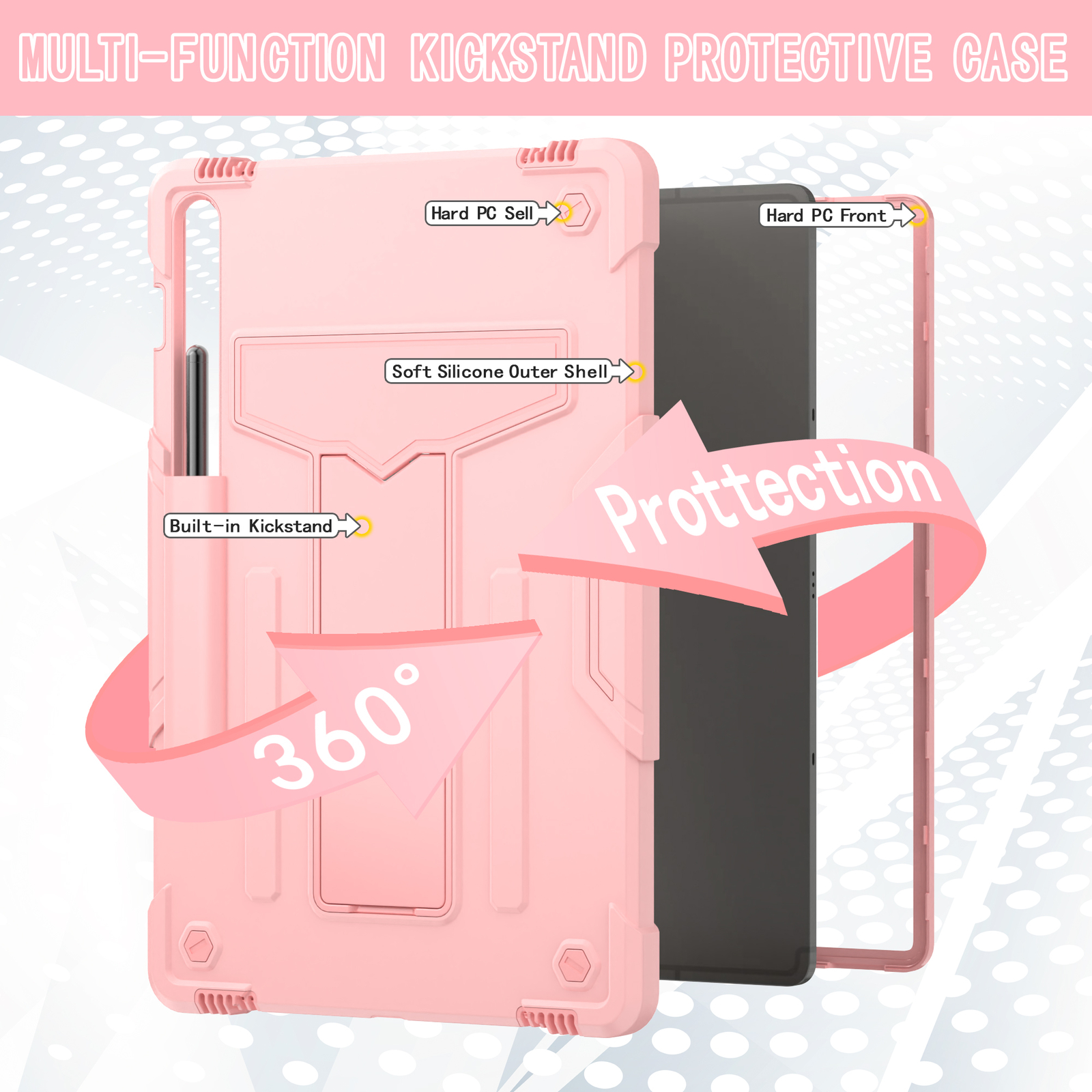 For Samsung Galaxy Tab S9+/FE+ X810/X818U Heavy Duty Stand Hybrid Case Cover Unbranded Does Not Apply - фотография #11