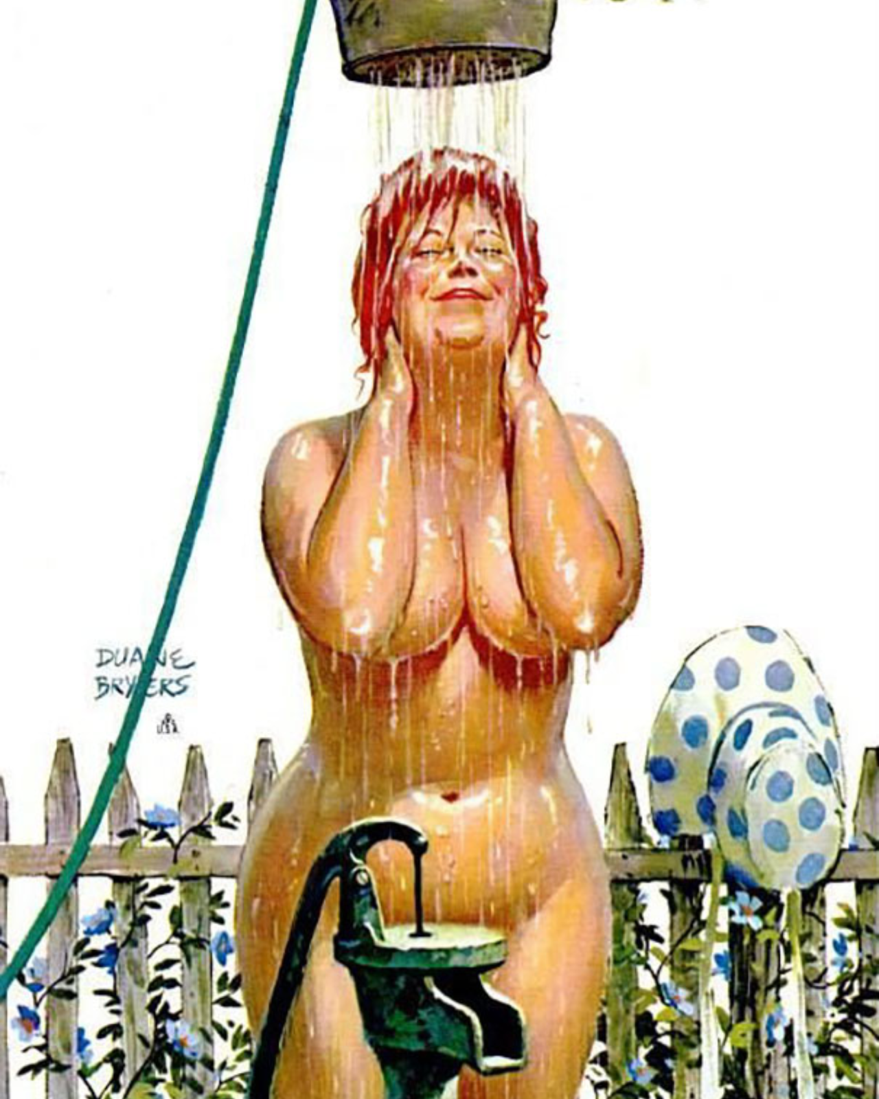 Print -  Duane Bryers' plump and pretty Hilda - Outside Shower Без бренда
