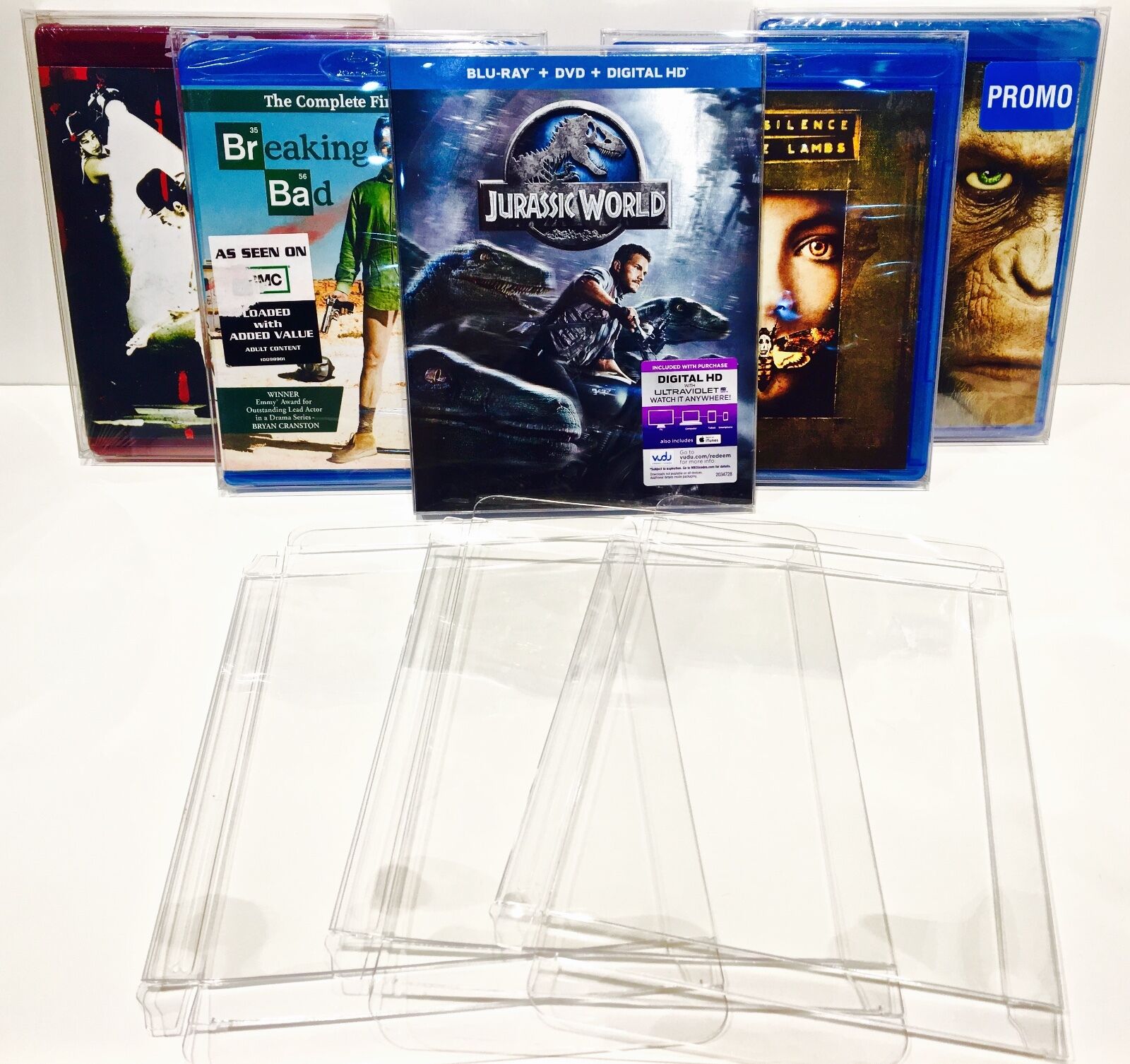50 Box Protectors For Blu-Ray / HD DVD  Custom Made Clear Cases / Sleeves Bluray Retroprotection Does Not Apply