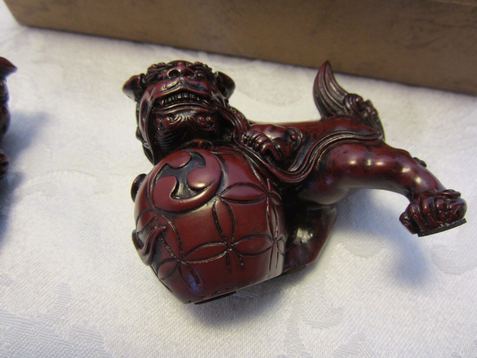 Pair Shou-Shan Stone-Ware Guardian Temple Dogs Lions figurines MIB Без бренда - фотография #8