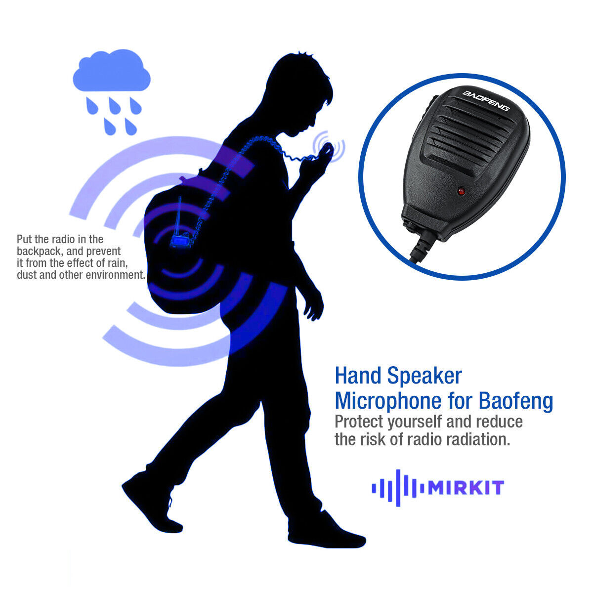 Hand Speaker Microphone PTT For Baofeng UV-82L UV-5R Two Way Radio Walkie Talkie Baofeng - фотография #4