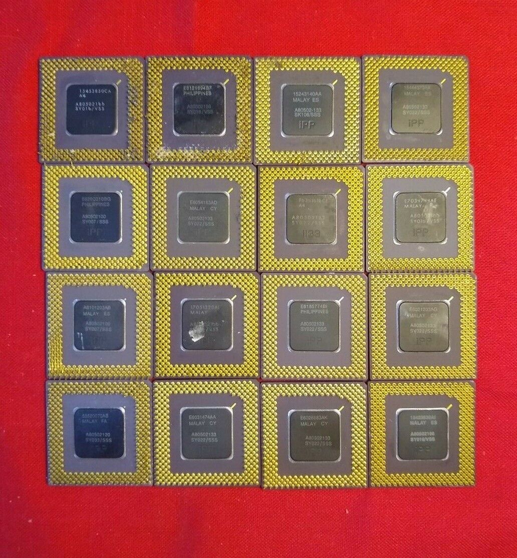 Lot of 16 (1 lb) Intel Pentium Ceramic ✅ Vintage scrap gold recovery DAMAGED Без бренда - фотография #3