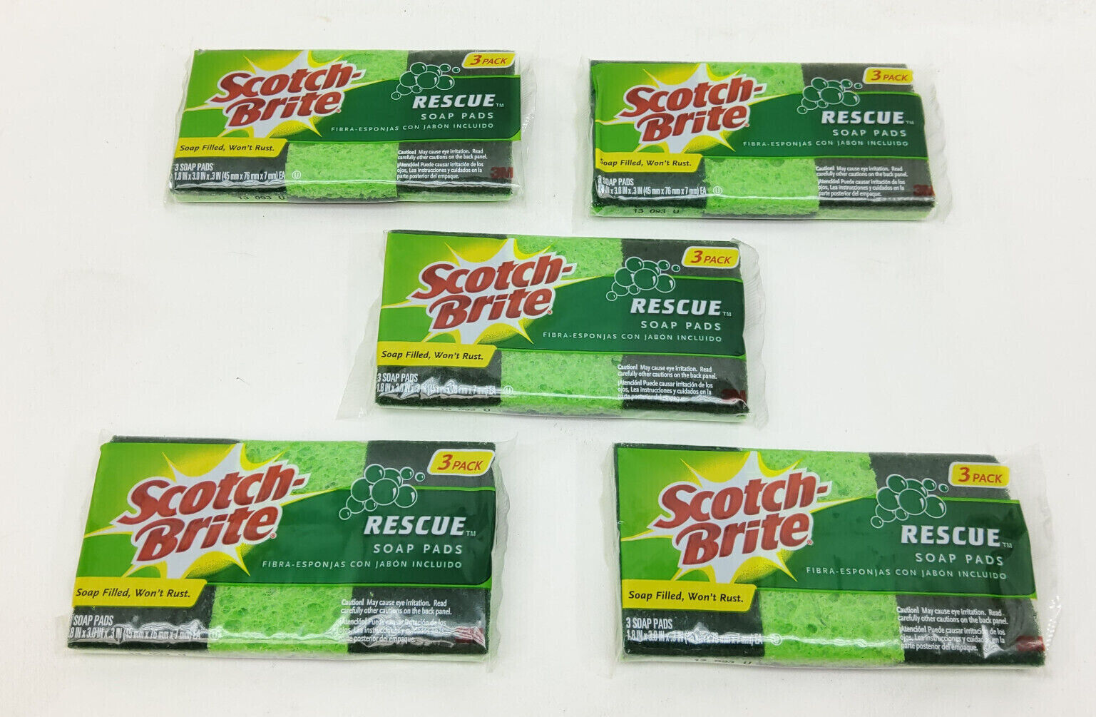 Scotch-Brite Soap Filled  Scrub Sponges 3 Pack Rescue Soap Pad Sponges  LOT OF 5 3M 300-V - фотография #5