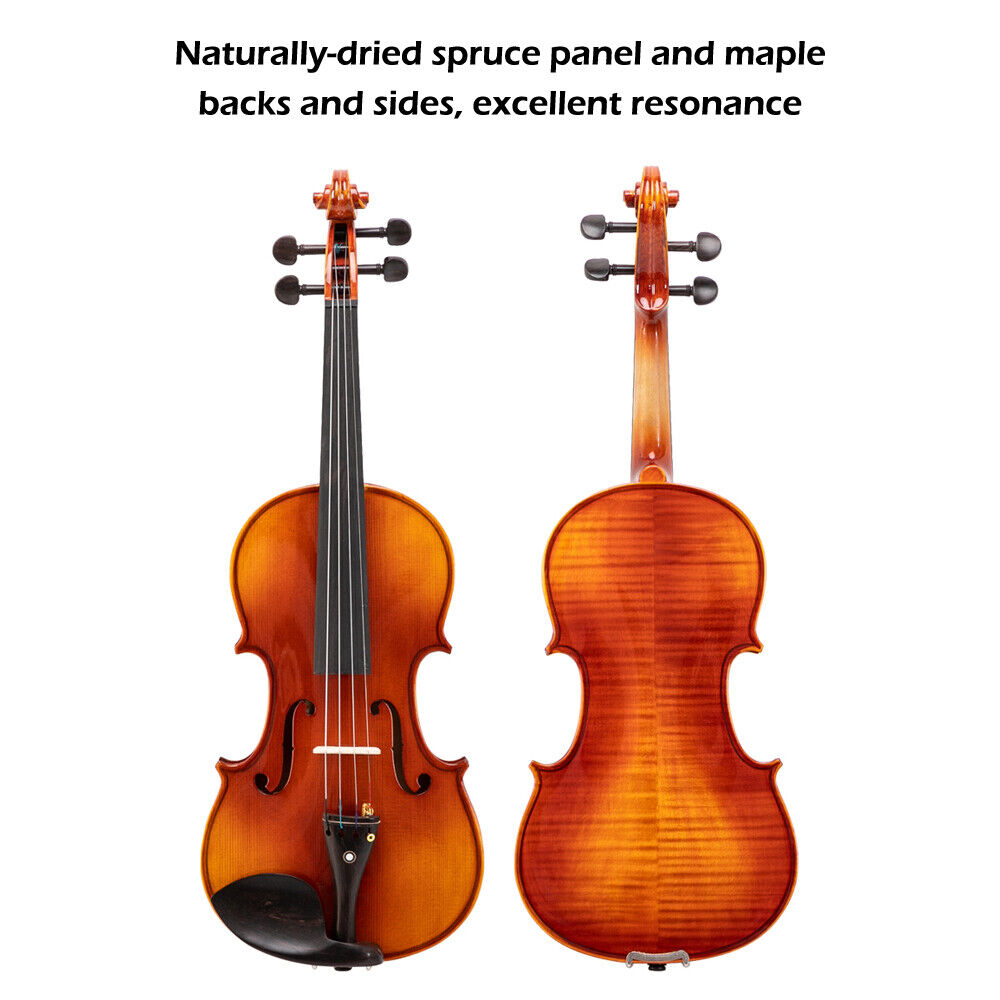 Glarry 4/4 Spruce Panel Violin Bright Natural Wood Back Panel Side Plate Case Glarry Does not apply - фотография #3