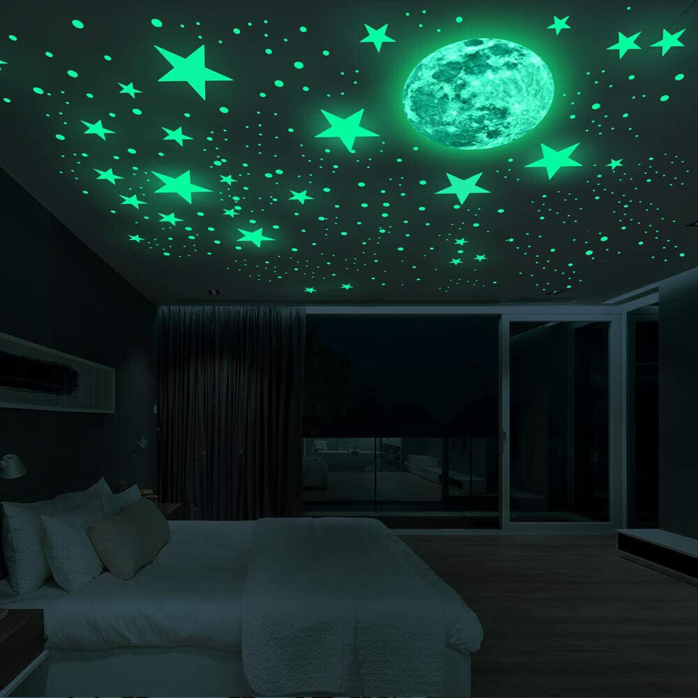 435 Glow in the Dark Stars Moon Luminous Wall Stickers 3D Decal Kid Room Decor Unbranded Does Not Apply - фотография #2