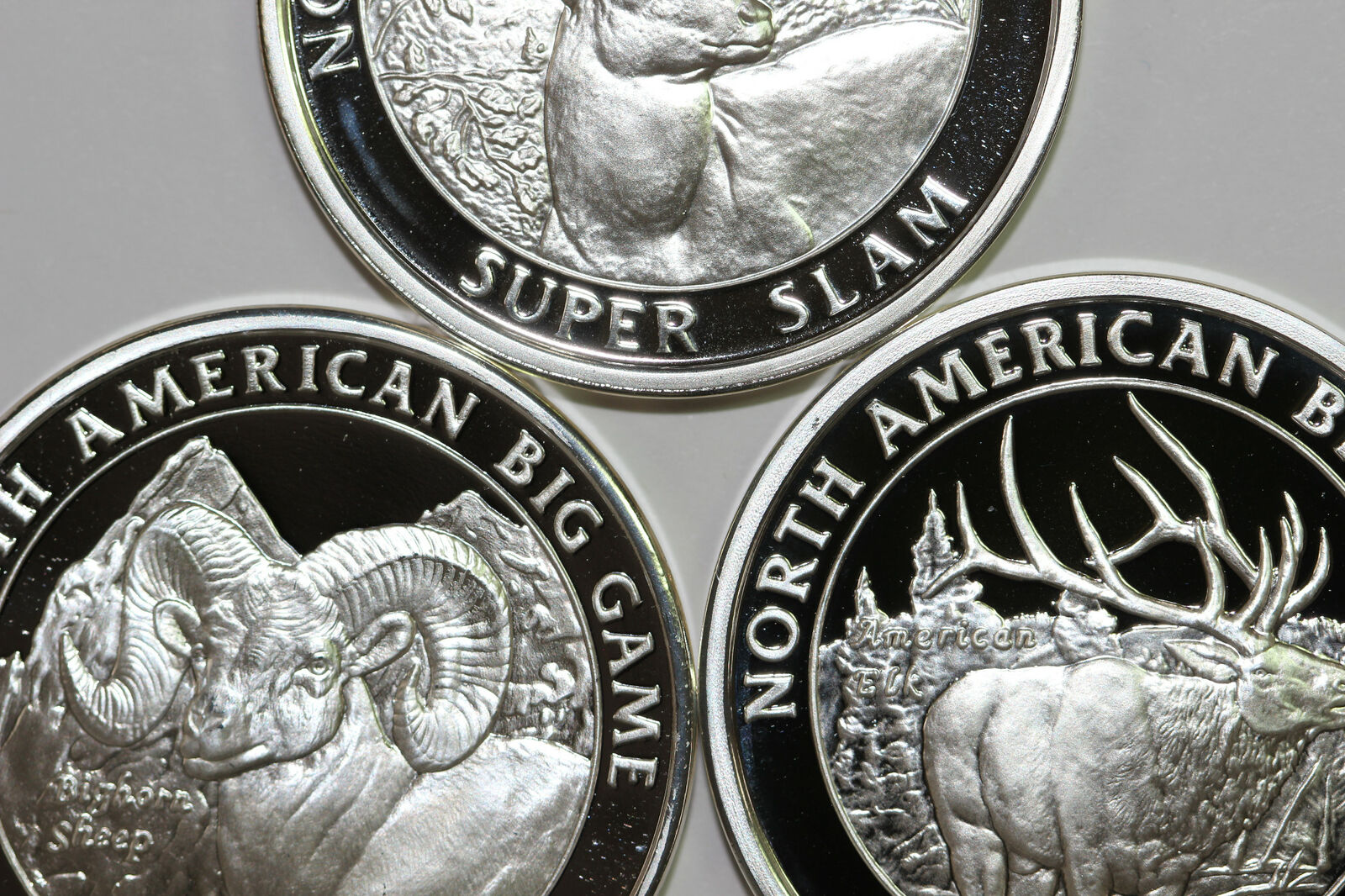 3 Non Silver North American Hunting Club Super Slam Rounds Mint State (NUM6458) Без бренда