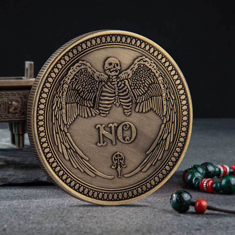 10pcs Yes/No Ouija Gothic Prediction Decision Coin All Seeing Eye or Death Angel Без бренда - фотография #2