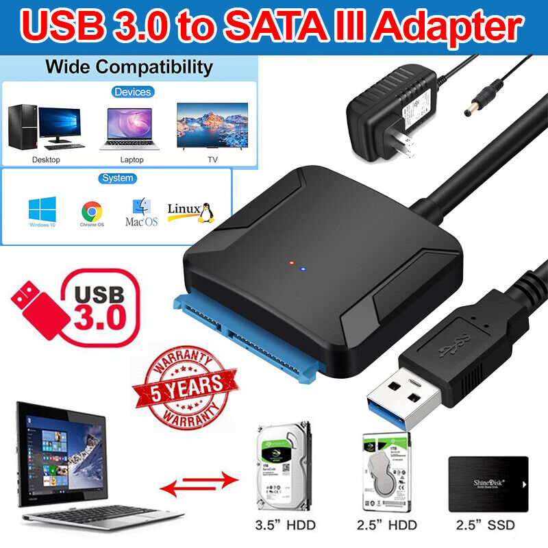 USB 3.0 to SATA External Hard Drive Converter Adapter 2.5'' 3.5'' SSD HDD Cable UVOOI Does Not Apply