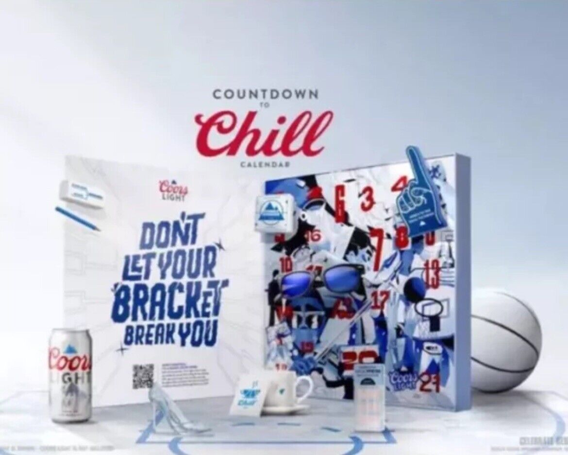 March Madness Coors Light COUNTDOWN TO CHILL CALENDAR SOLD OUT, IN HAND! Coors