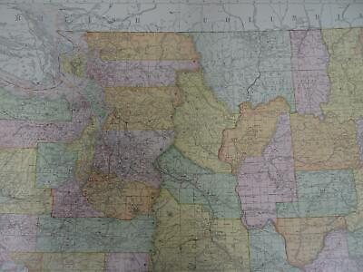 Lot 7 antique U. S. State maps Wyoming Idaho Washington Nebraska Railroads B24 Без бренда - фотография #7