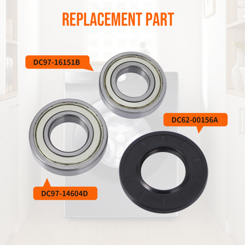 Washer Seal Bearing Kit For Samsung DC62-00156A 6601-002632 6601-002516 WF431ABP Alpha Rider Does Not Apply - фотография #2