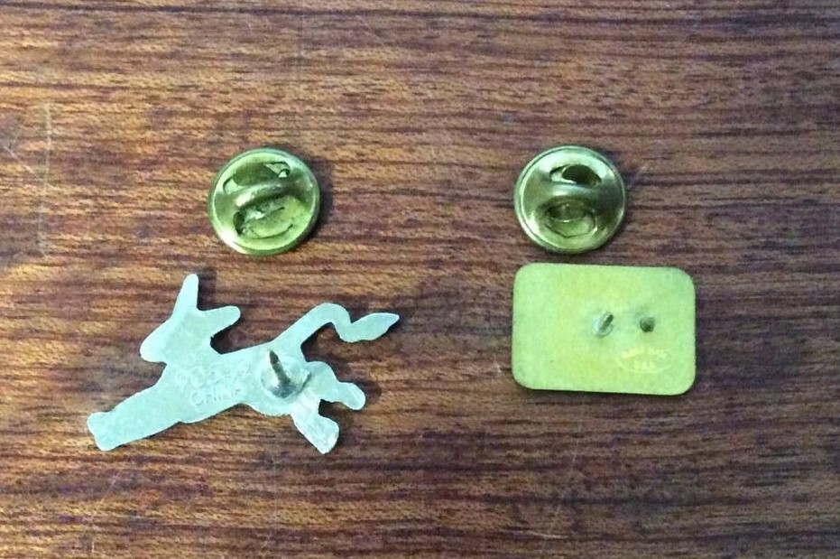 Lot of 2 Democratic Donkey & Gore Lieberman 2000 Hat Lapel Pin Back Без бренда - фотография #2