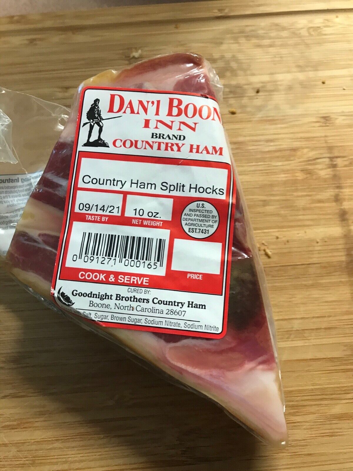 Dan'l Boone Inn Mountain Cured Country Ham Hock 3 packs, Soul Food, Country Food Dan'l Boone Inn