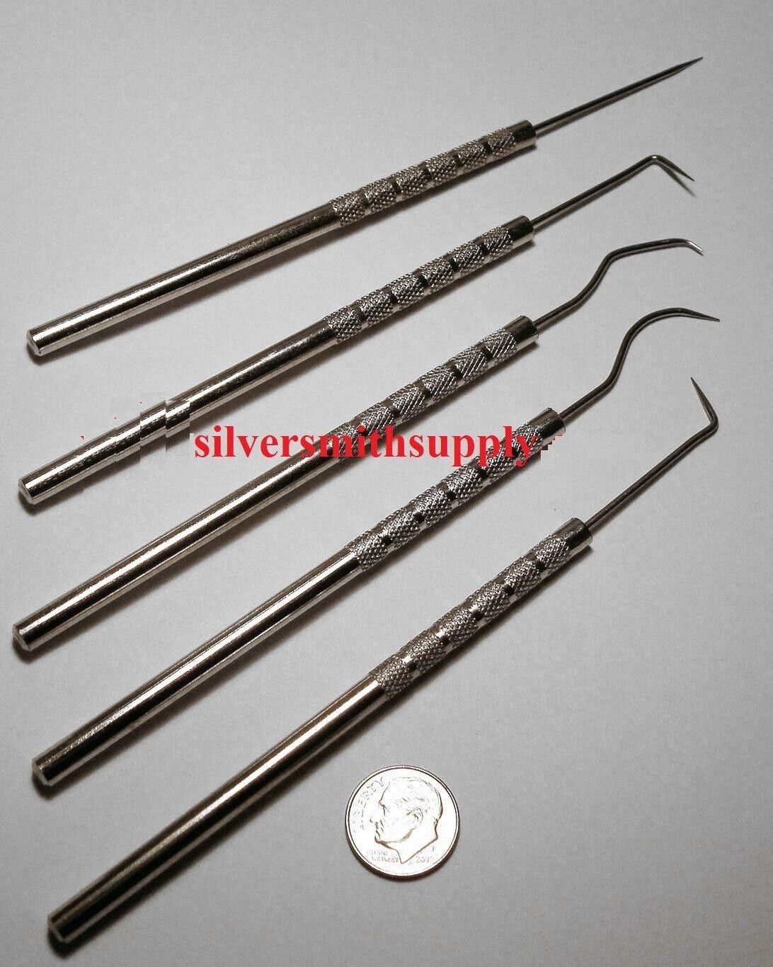 jewelers soldering tools 5 pc stainless steel pick set T048 Craft metal picks - фотография #3